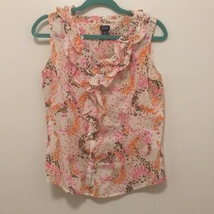 Ruffled colorful Izod blouse